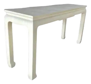 Baker Furniture Company Chinese Style Raffia Veneered Console Sofa Table