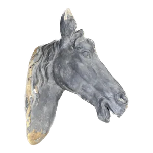 Antique French Plaster Horse Head Wall Mount