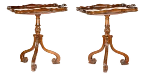Mid 20th Century Pair of French Provincial Mahogany Tilt-Top Tripod Side Tables