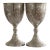 Antique 19th Century Chinese Export Solid Silver Repoussé Goblets - A Pair For Sale