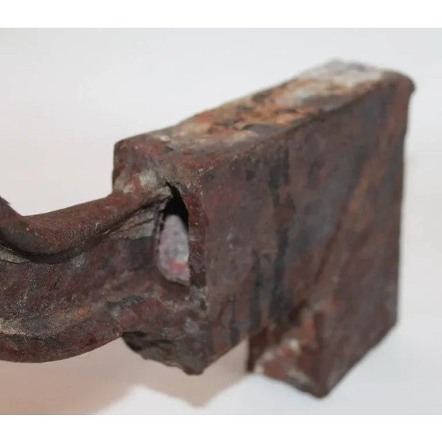 19th Century Folk Art Horseshoe Andirons / Handmade For Sale - Image 9 of 9