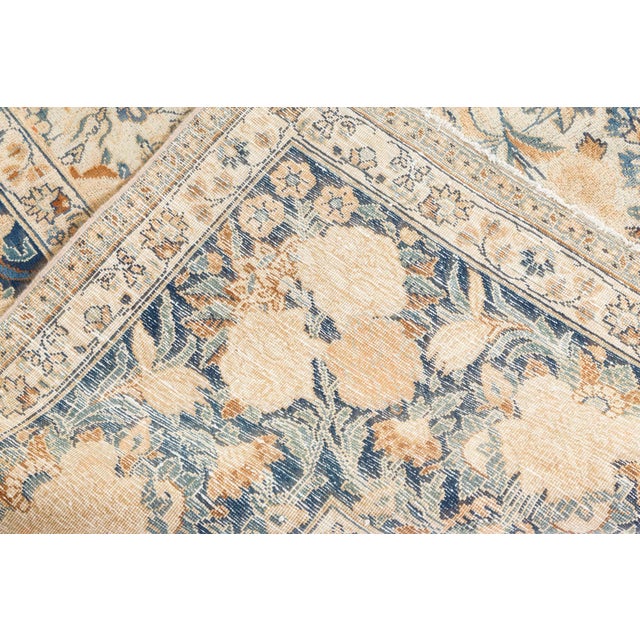 Early 20th Century Authentic Persian Meshad Botanic Handmade Wool Carpet For Sale - Image 5 of 9