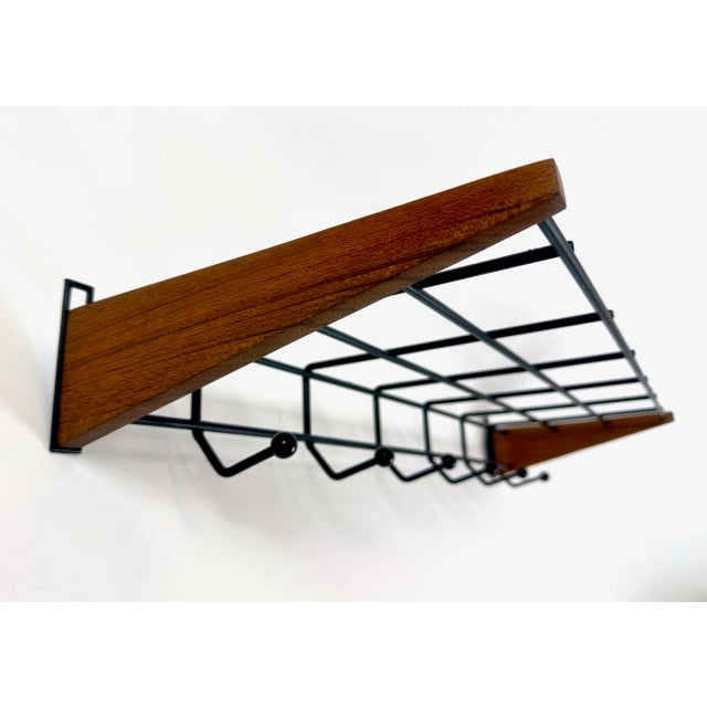 Wood Mid-Century Modern String Teak Coat and Hat Rack, 1960s For Sale - Image 7 of 14
