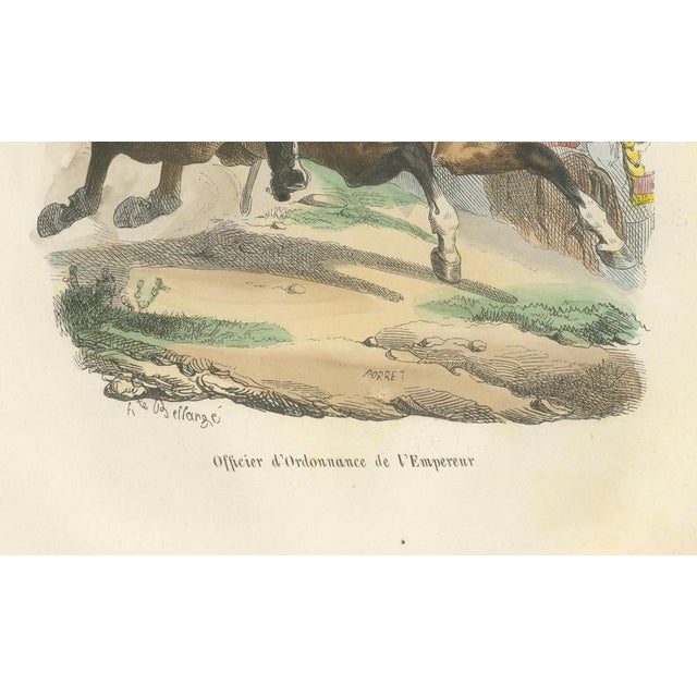 Officer d’Ordonnance de l’Empereur, French Imperial Guard Cavalry Print, 1843 This finely executed hand-coloured...