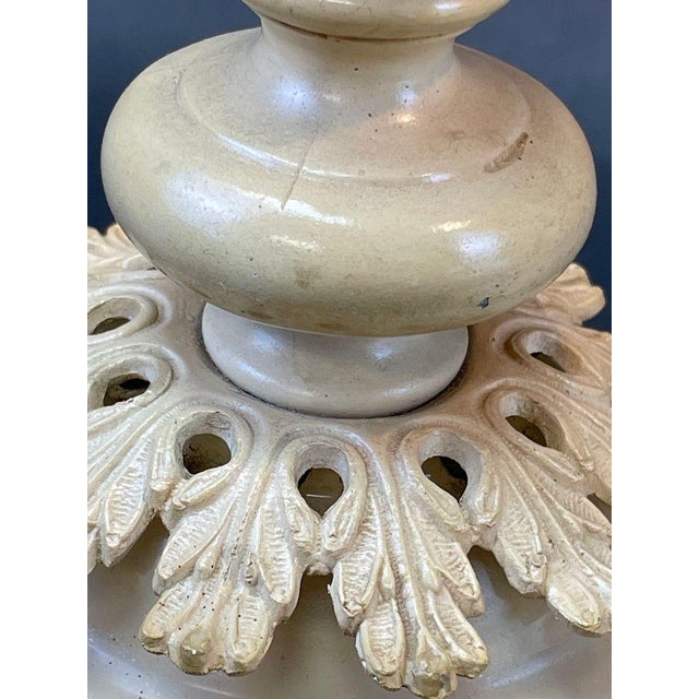 A beautifully detailed pair of vintage Italian Capodimonte-style table lamps, featuring hand-applied raised floral motifs,...