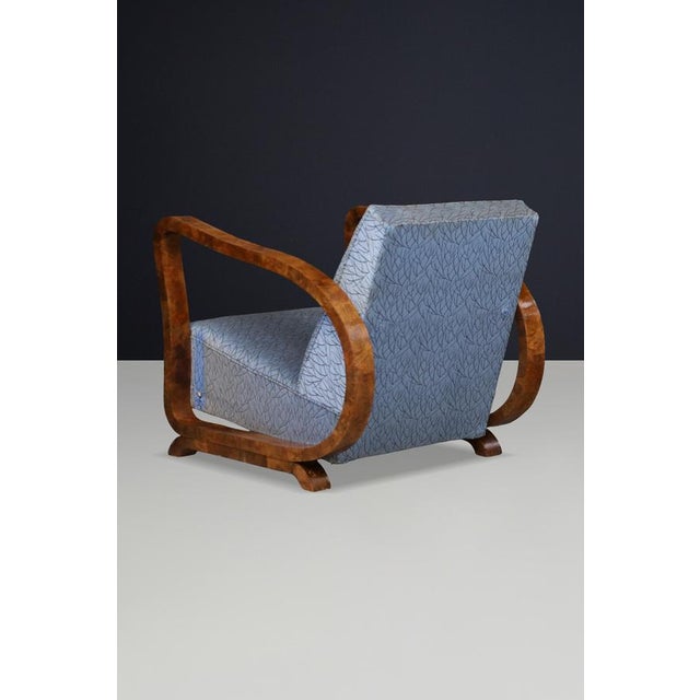 1920s Art Deco Burl Wood Sculptural Club Chair, Italy, 1930s For Sale - Image 5 of 16