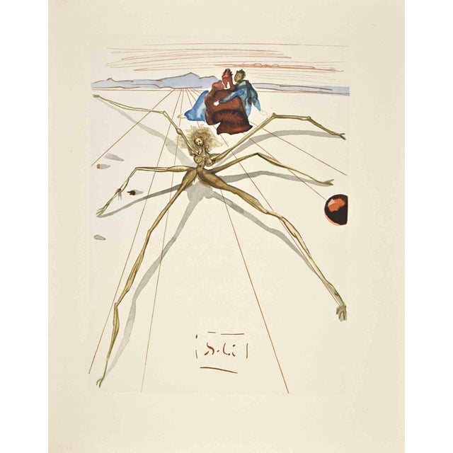 Modern Salvador Dali, Aracne, Woodcut, 1963 For Sale - Image 3 of 3