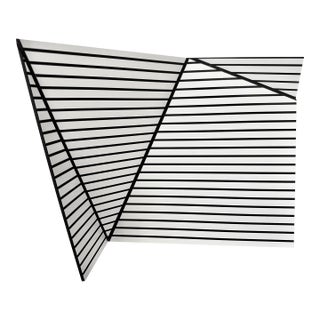 Contemporary Abstract Composite Folded and Etched Plastic "Wallreliefs Black and White 2" by Cristina Ghetti For Sale