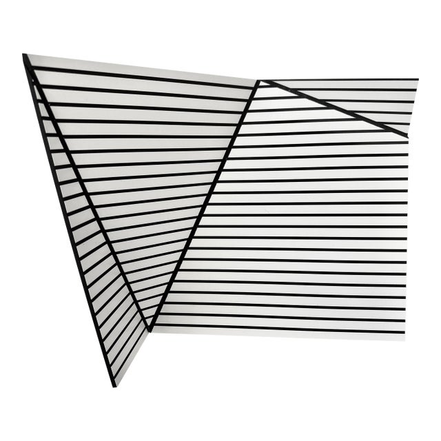 Contemporary Abstract Composite Folded and Etched Plastic "Wallreliefs Black and White 2" by Cristina Ghetti For Sale