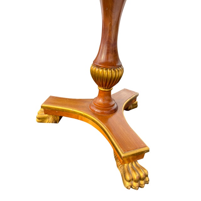 William Switzer Round Foyer Table Center Entry Way Inlay With Claw Feet Made in Spain For Sale In New York - Image 6 of 14