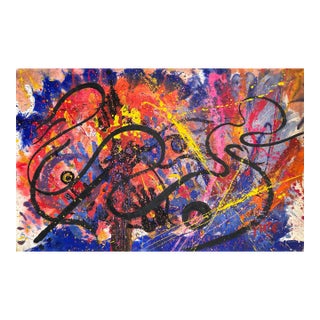Hendrik Grise Large Signed Original Abstract Expressionist Painting Mixed Media For Sale