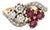 Antique Belle Époque Ruby and Diamond Clover "Toi Et Moi" Ring, Size 7.5 For Sale