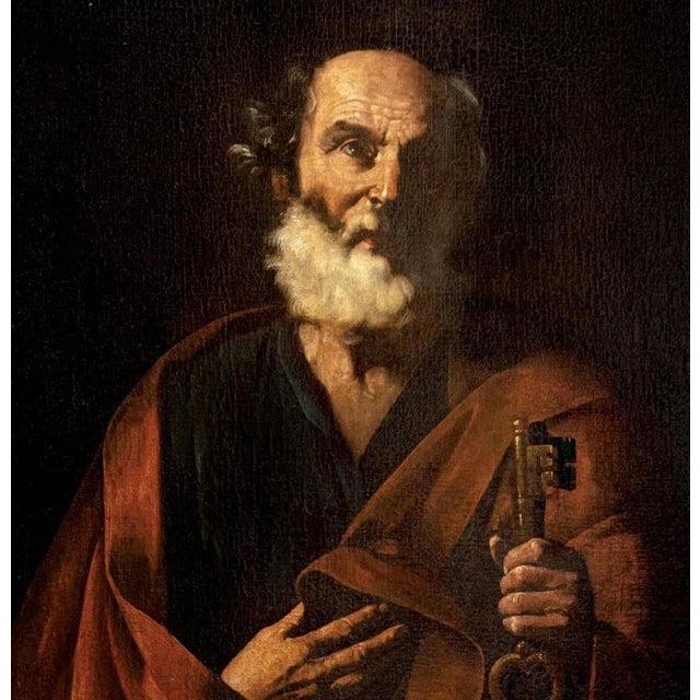 Francesco Fracanzano, Saint Peter, 1600s, Oil on Canvas For Sale - Image 7 of 9