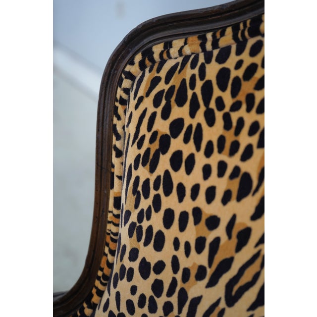 Pair of Cheetah Print Louis XVI Style Bergere Chairs For Sale - Image 13 of 18
