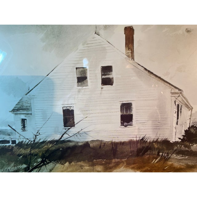 Andrew Wyeth Print Bradford Farmhouse Maine 23x17 Offset Litho Framed For Sale - Image 4 of 5