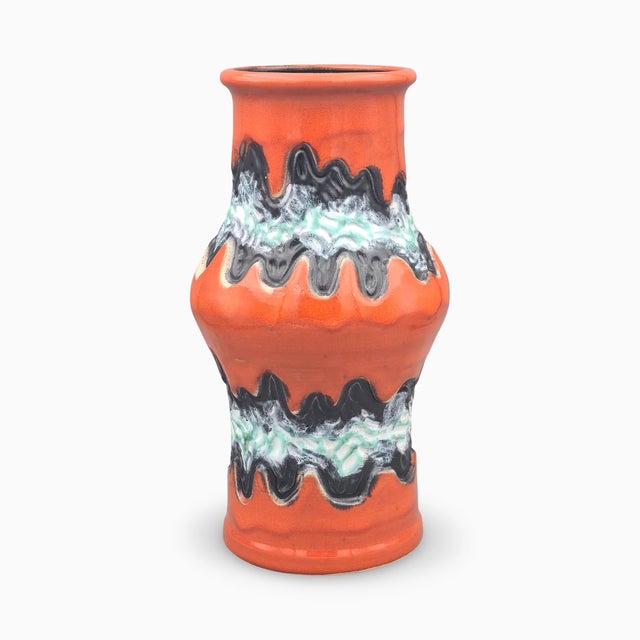 Mid-Century Modern Large Orange Fat Lava Ceramic Model 688/30 Vase from Dümler & Breiden, West Germany, 1970s For Sale - Image 3 of 18