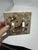 Charming vintage ceramic double light-switch cover by A.J. Wilkinson Ltd., England, featuring an elaborate brown...