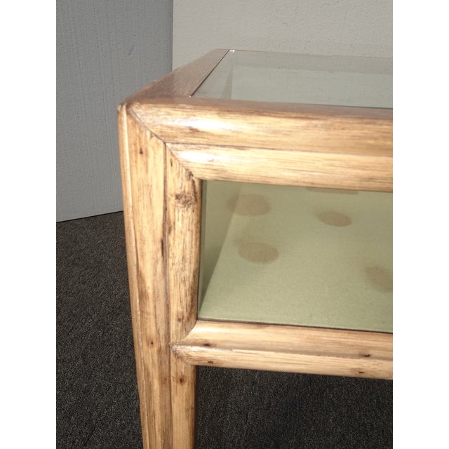 Vintage Mid Century Modern Bamboo Shadow Box End Table by McGuire