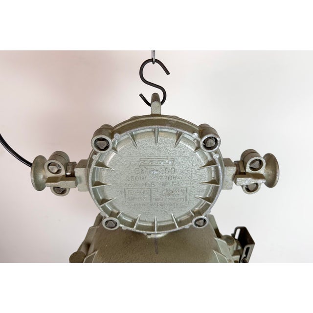 Large Industrial Cast Aluminium Cage Pendant Light from Zaos, 1970s For Sale - Image 9 of 18