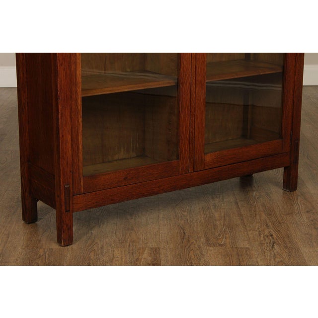 Brown Lifetime Furniture Antique Mission Oak Two-Door Bookcase For Sale - Image 8 of 12