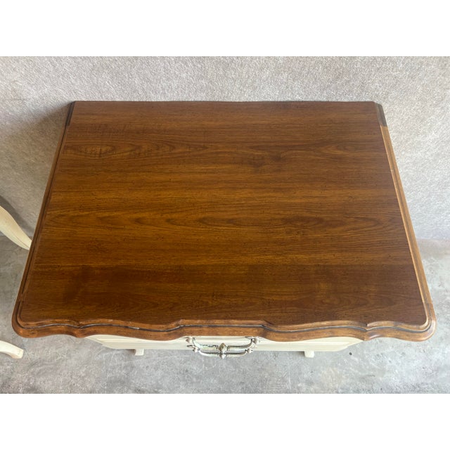 Late 20th Century Late 20th Century Pair of Ethan Allen French Country Nightstands For Sale - Image 5 of 12