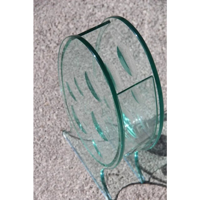 Glass Oval Crystal Vase, 1980s For Sale - Image 7 of 11