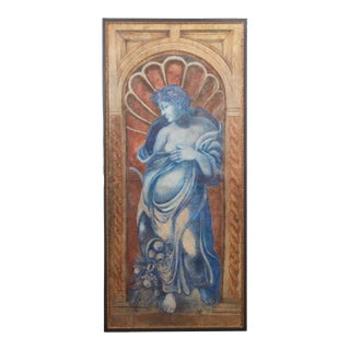 Huge Antique Neoclassical Roman Portrait Oil Painting For Sale