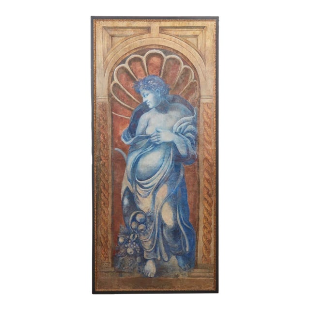 Huge Antique Neoclassical Roman Portrait Oil Painting For Sale