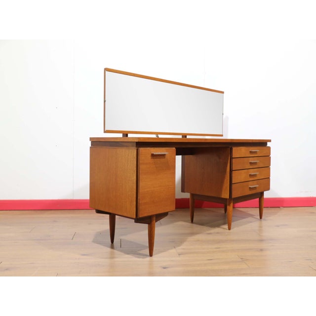 Mid Century Modern Vintage Teak Desk Vanity by White and Newton Danish Style For Sale - Image 13 of 17