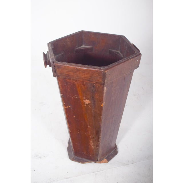 Mid-Century Portuguese Hexagonal Trash Can, 1950s For Sale - Image 6 of 9