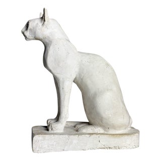 20th Century Plaster Statue of Cat For Sale