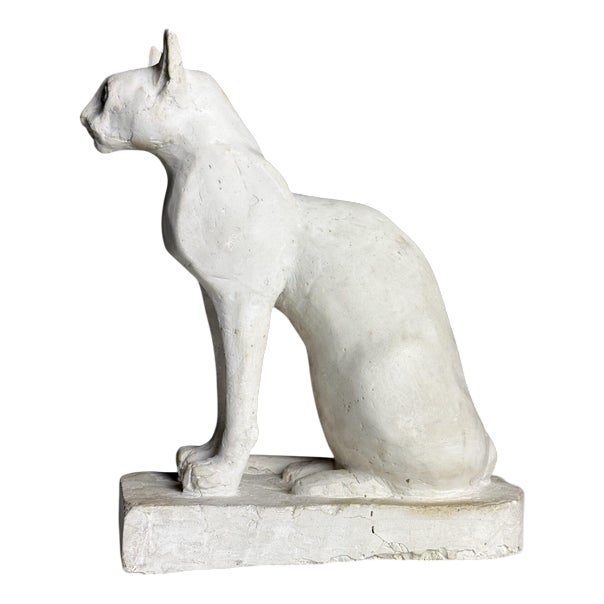 20th Century Plaster Statue of Cat For Sale