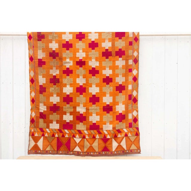 Antique Ceremonial Indian Phulkari Throw For Sale - Image 9 of 9
