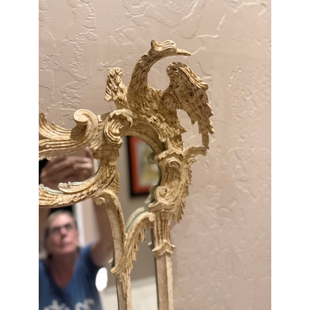 Thomas Chippendale Early 20th Century Chinese Chippendale Carved Gilt Wood Mirror With Ho-Ho Birds For Sale - Image 4 of 11