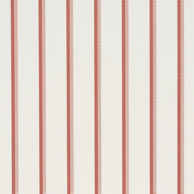 Schumacher Tyla Stripe Wallcovering In Terracotta For Sale In New York - Image 6 of 6
