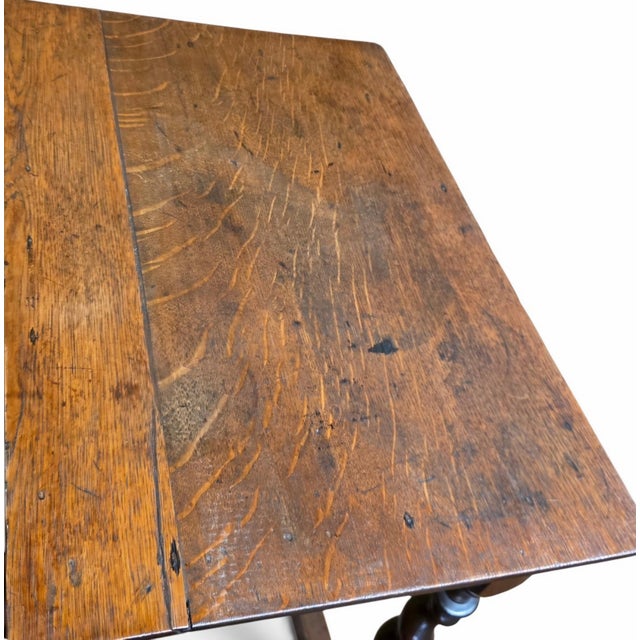 Late 17th Century English Oak Side Table With Spiral-Turned Legs and Scalloped Frieze, Circa 1680–1700 For Sale - Image 10 of 18