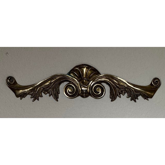 Rococo 1970s Traditional Neoclassical Solid Brass Wall Accent Pediment For Sale - Image 3 of 11
