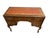 Antique Writing Desk with Leather Inlay and Cabriole Legs on Castor Wheels For Sale - Image 3 of 4
