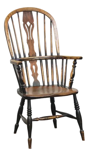 Antique English Highback Windsor Dining Room Chair