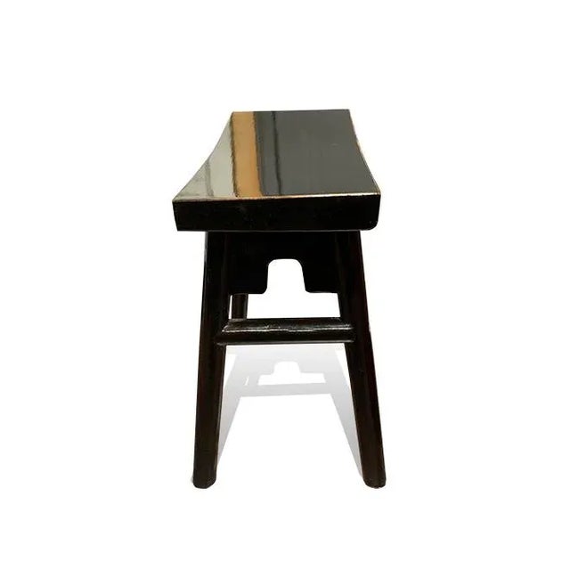Chinese Contemporary Black Lacquer Butterfly Stool For Sale - Image 3 of 5
