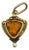 1900-1909 Art Nouveau 14k Gold Citrine & Seed Pearl Charm or Small Pendant For Sale