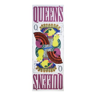 1950's Danish Screenprint Poster, Queen's (Playing Cards) 2 Sheet Poster For Sale