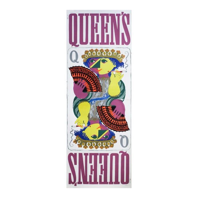 1950's Danish Screenprint Poster, Queen's (Playing Cards) 2 Sheet Poster For Sale