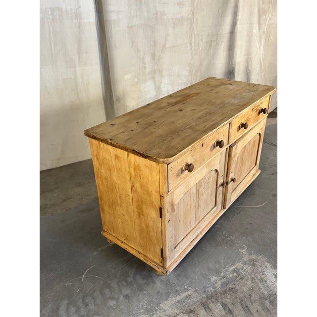 Late 19th Century Antique English Deep Pine Dresser or Sideboard W/ Six Bun Feet | Circa 1890 For Sale - Image 5 of 18