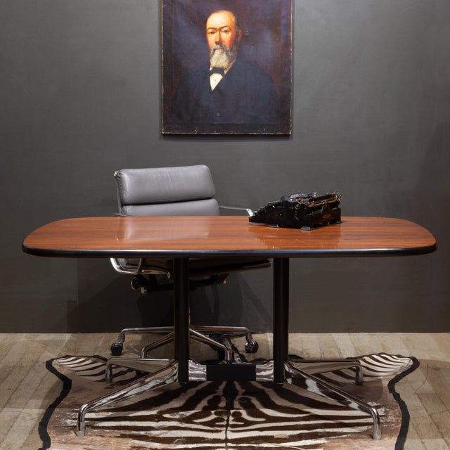 ABOUT Mid-century Model ET151 racetrack conference table designed by Charles and Ray Eames in the 1950s for Herman Miller....