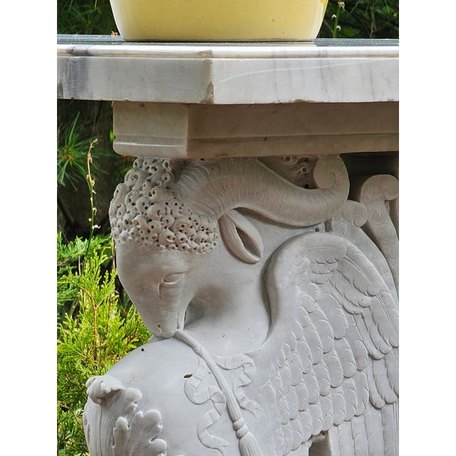 Early 20th Century Antique Carved Marble Garden or Center Table For Sale - Image 11 of 12