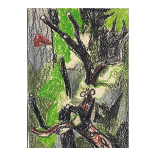 1960s Robert Angeloch Modern Oil Pastel Drawing For Sale