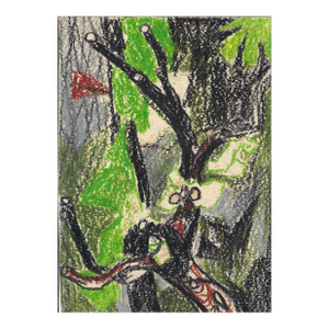 1960s Robert Angeloch Modern Oil Pastel Drawing