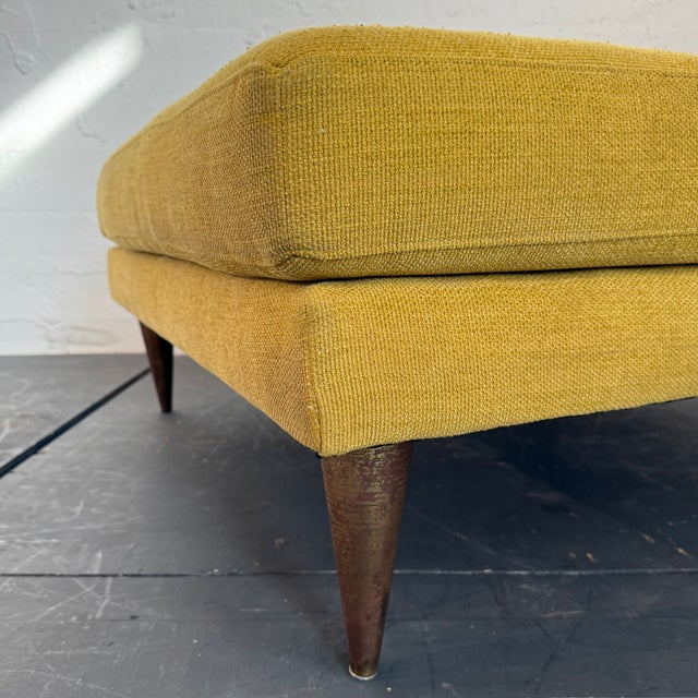 Mid-Century Modern Style Oversized Square Upholstered Ottoman For Sale - Image 4 of 7