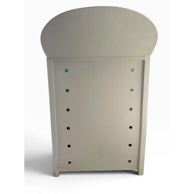 Wood Vintage Mid-Century Modern Painted Wood Perforated Hamper With Hinged Lid For Sale - Image 7 of 10